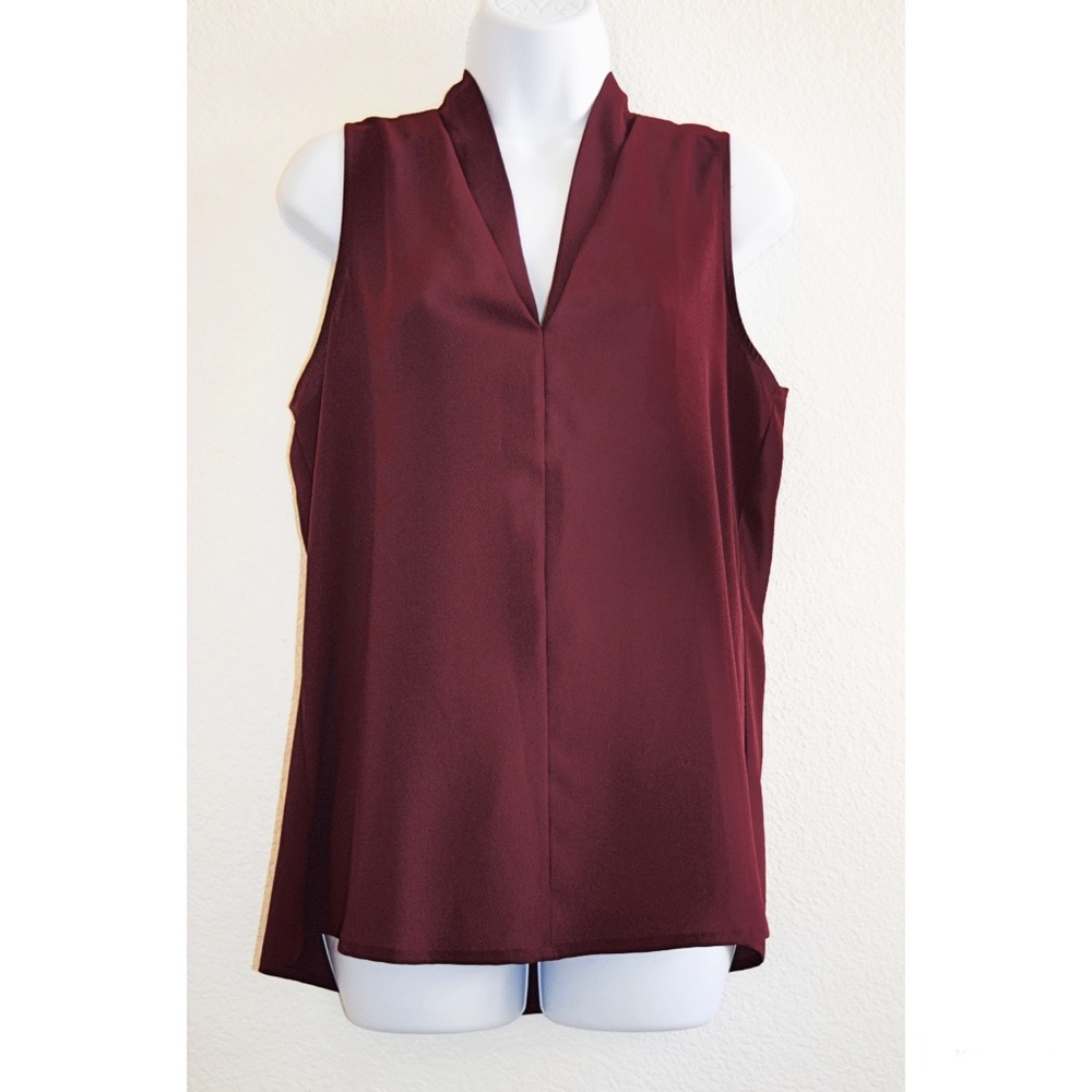 Pleione sleeveless maroon top